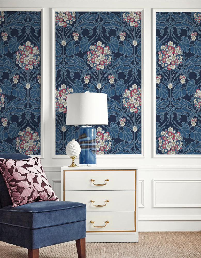 Floral vintage wallpaper living room ET12112 from Seabrook Designs