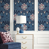 Floral vintage wallpaper living room ET12112 from Seabrook Designs