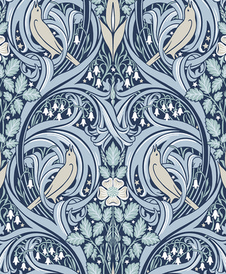 Bird ogee vintage wallpaper ET12202 from the Victorian Garden collection by Seabrook Designs