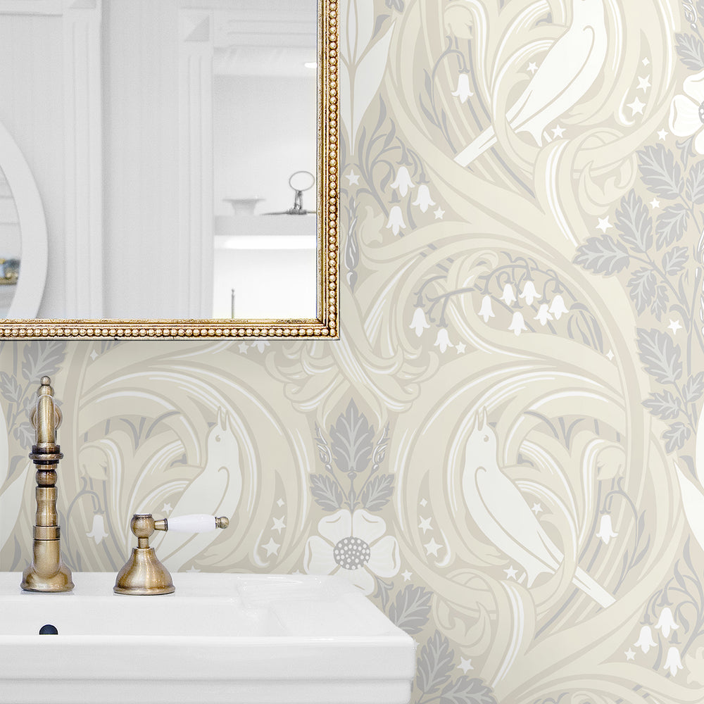 
                  
                    Bird ogee vintage wallpaper bathroom ET12205 from the Victorian Garden collection by Seabrook Designs
                  
                