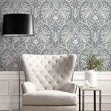 Bird ogee vintage wallpaper living room ET12210 from the Victorian Garden collection by Seabrook Designs