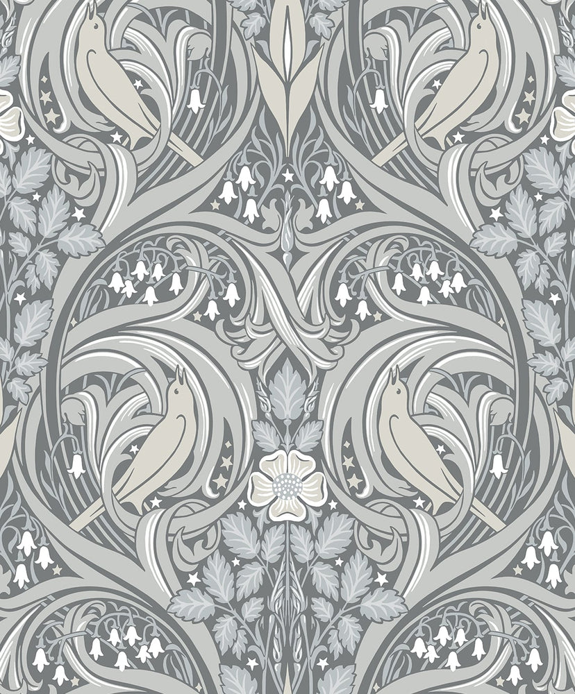 Bird ogee vintage wallpaper ET12210 from the Victorian Garden collection by Seabrook Designs