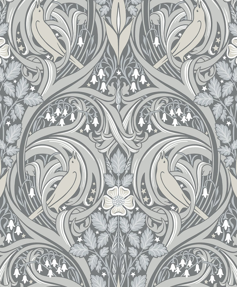 Bird ogee vintage wallpaper ET12210 from the Victorian Garden collection by Seabrook Designs