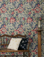 Floral vintage wallpaper entryway ET12302 from the Victorian Garden collection by Seabrook Designs