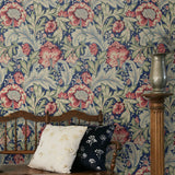 Floral vintage wallpaper entryway ET12302 from the Victorian Garden collection by Seabrook Designs