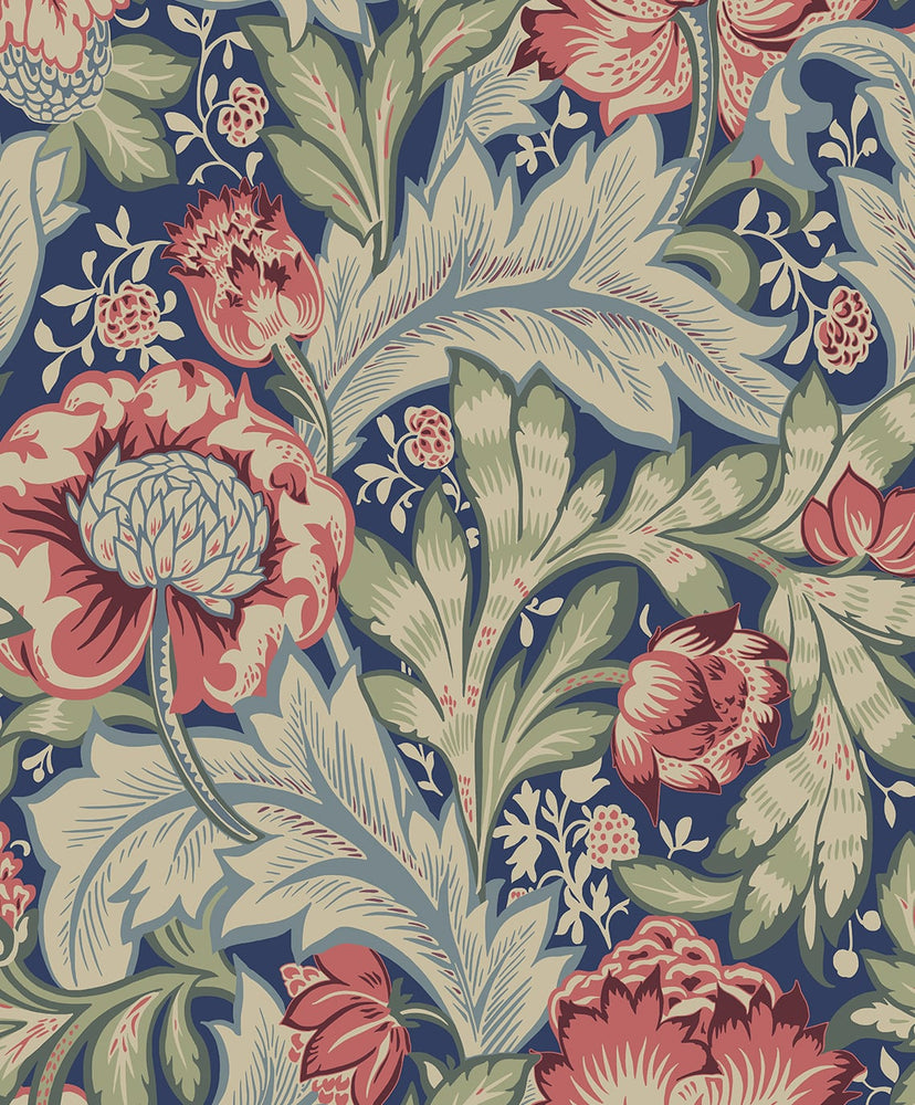 Floral vintage wallpaper ET12302 from the Victorian Garden collection by Seabrook Designs