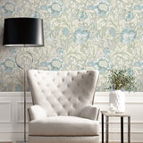 Floral vintage wallpaper living room ET12304 from the Victorian Garden collection by Seabrook Designs