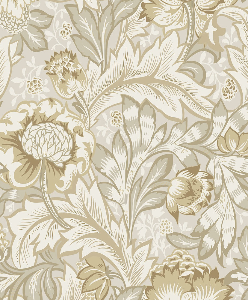 Floral vintage wallpaper ET12307 from the Victorian Garden collection by Seabrook Designs