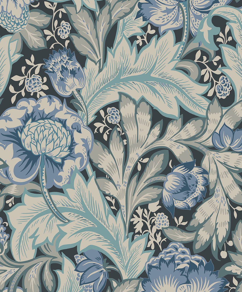 Floral vintage wallpaper ET12312 from the Victorian Garden collection by Seabrook Designs