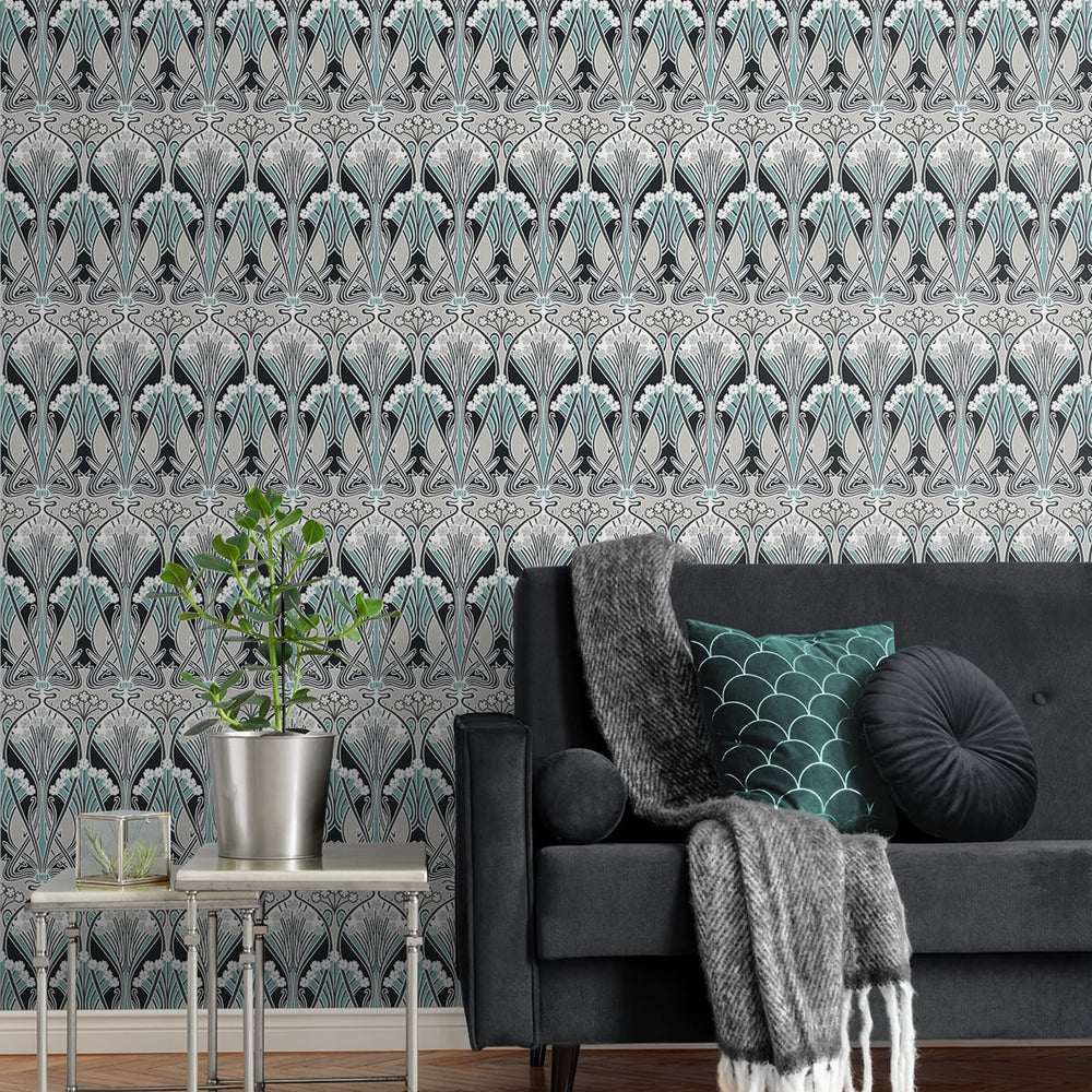 
                  
                    Vintage damask wallpaper living room ET12404 from the Victorian Garden collection by Seabrook Designs
                  
                