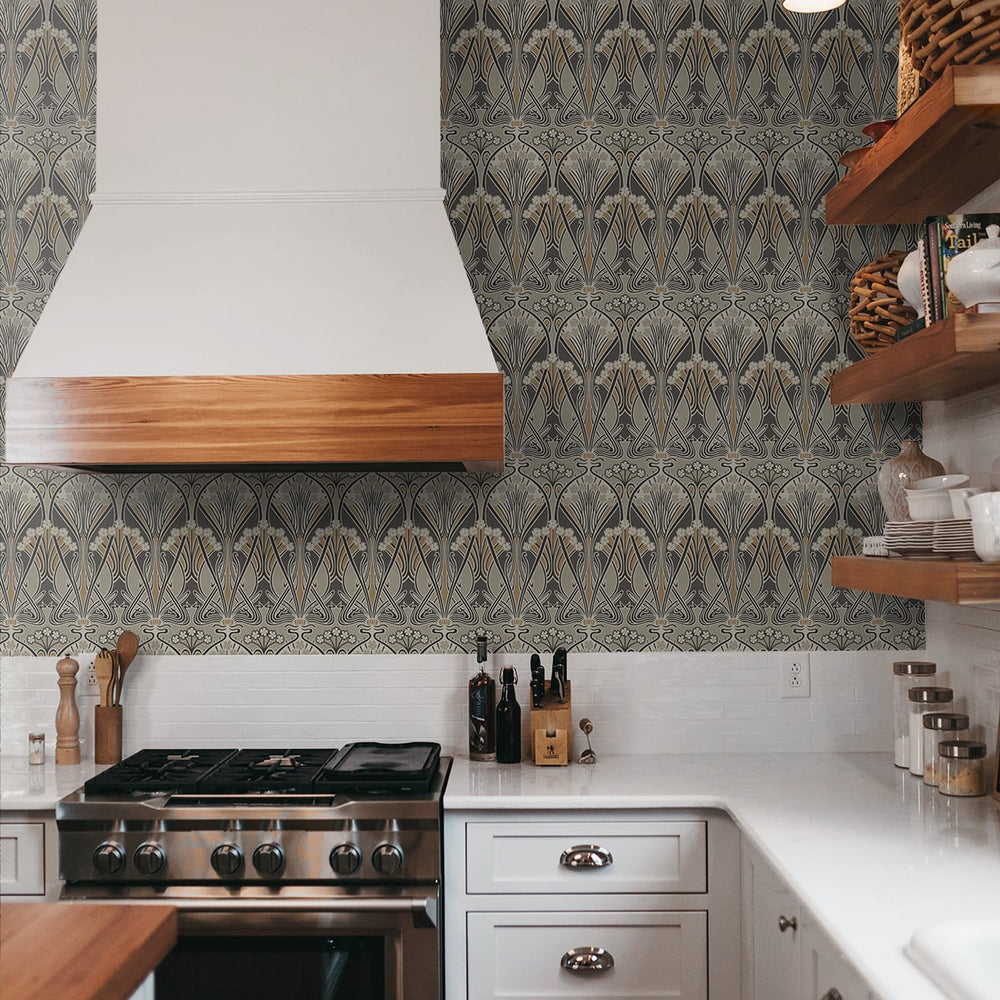 
                  
                    Vintage damask wallpaper kitchen ET12406 from the Victorian Garden collection by Seabrook Designs
                  
                
