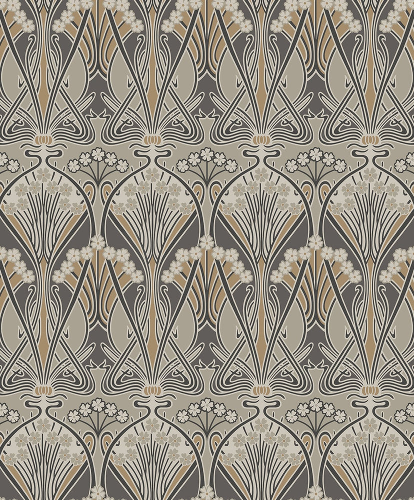 Vintage damask wallpaper ET12406 from the Victorian Garden collection by Seabrook Designs