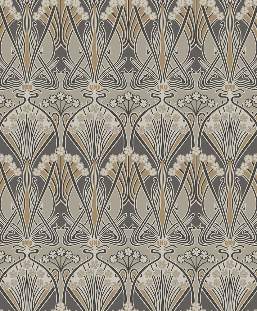 Vintage damask wallpaper ET12406 from the Victorian Garden collection by Seabrook Designs