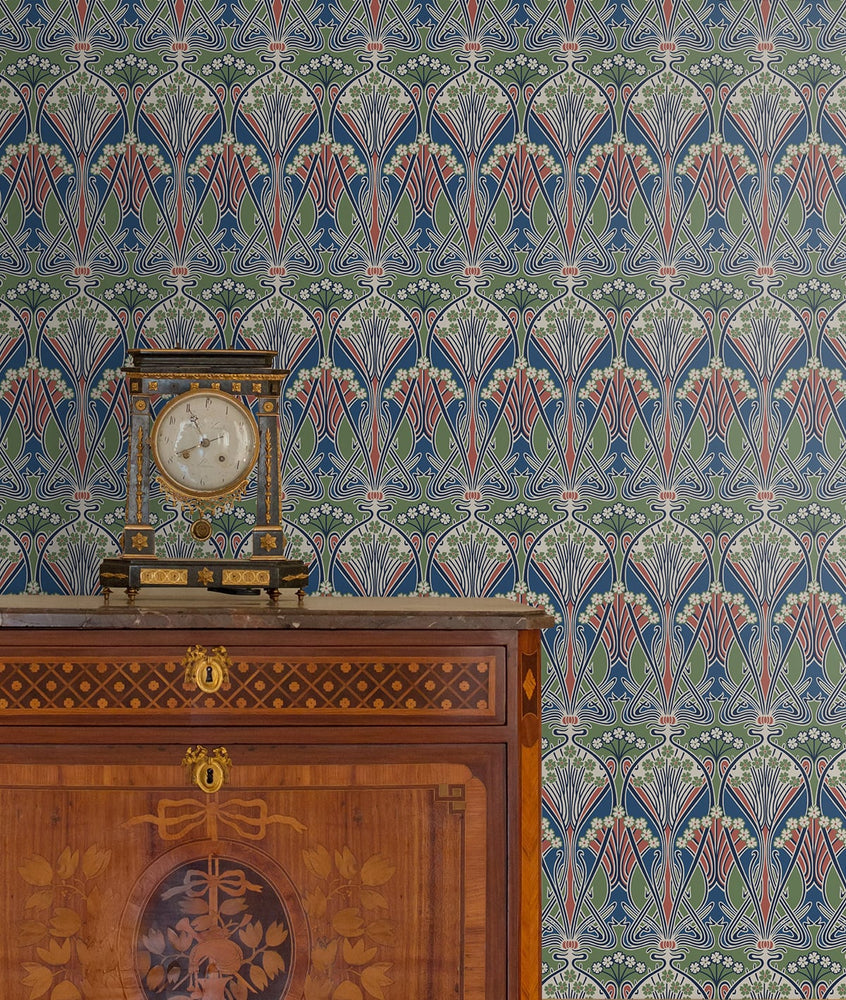 Vintage damask wallpaper decor ET12412 from the Victorian Garden collection by Seabrook Designs