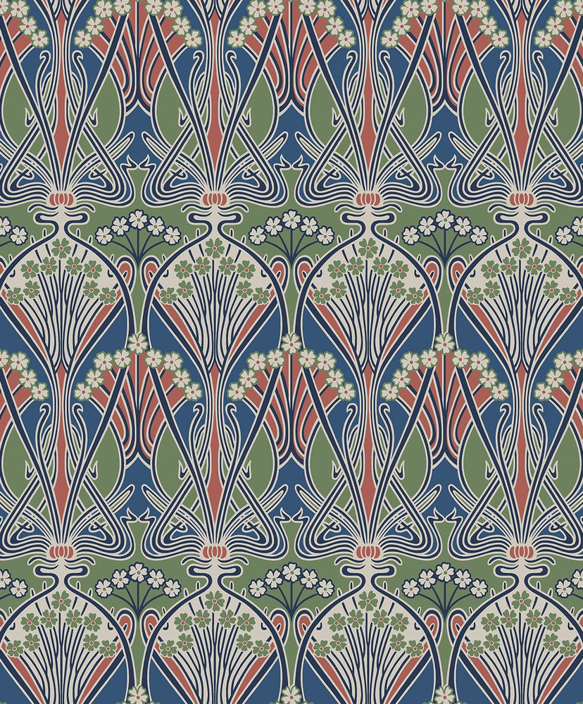 Vintage damask wallpaper ET12412 from the Victorian Garden collection by Seabrook Designs