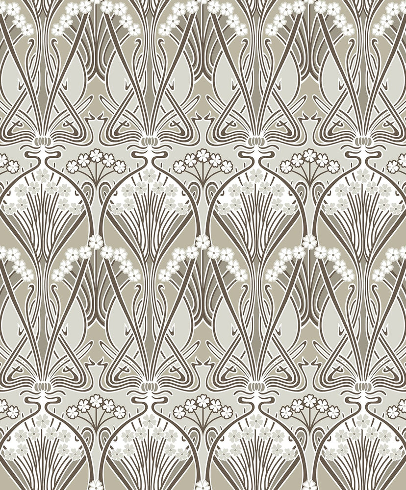 Vintage damask wallpaper ET12416 from the Victorian Garden collection by Seabrook Designs