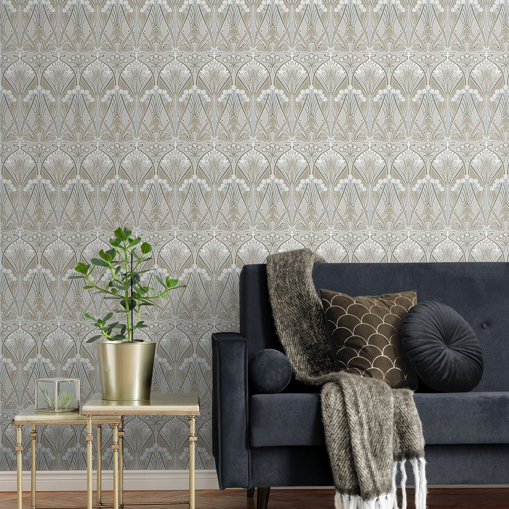 
                  
                    Vintage damask wallpaper living room ET12424 from the Victorian Garden collection by Seabrook Designs
                  
                