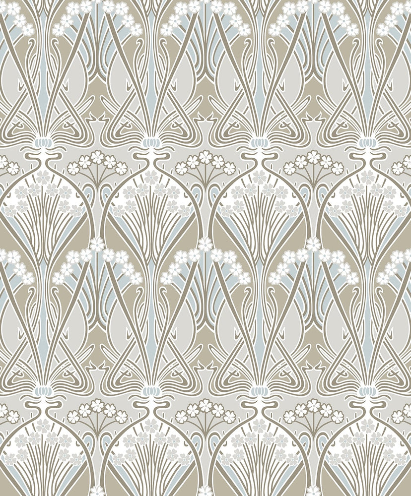 Vintage damask wallpaper ET12424 from the Victorian Garden collection by Seabrook Designs