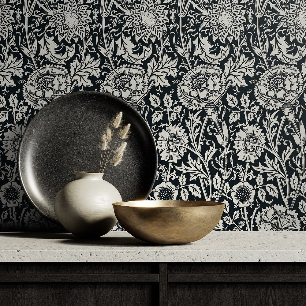 
                  
                    Vintage floral wallpaper accent ET12500 from the Victorian Garden collection by Seabrook Designs
                  
                
