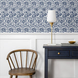 Vintage floral wallpaper decor ET12502 from the Victorian Garden collection by Seabrook Designs
