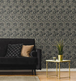 Vintage floral wallpaper living room ET12518 from the Victorian Garden collection by Seabrook Designs