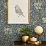 Vintage floral wallpaper decor ET12602 from the Victorian Garden collection by Seabrook Designs