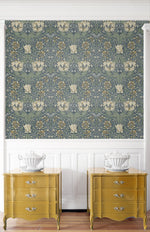 Vintage floral wallpaper entryway ET12602 from the Victorian Garden collection by Seabrook Designs