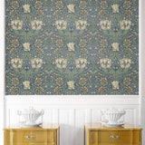 Vintage floral wallpaper entryway ET12602 from the Victorian Garden collection by Seabrook Designs