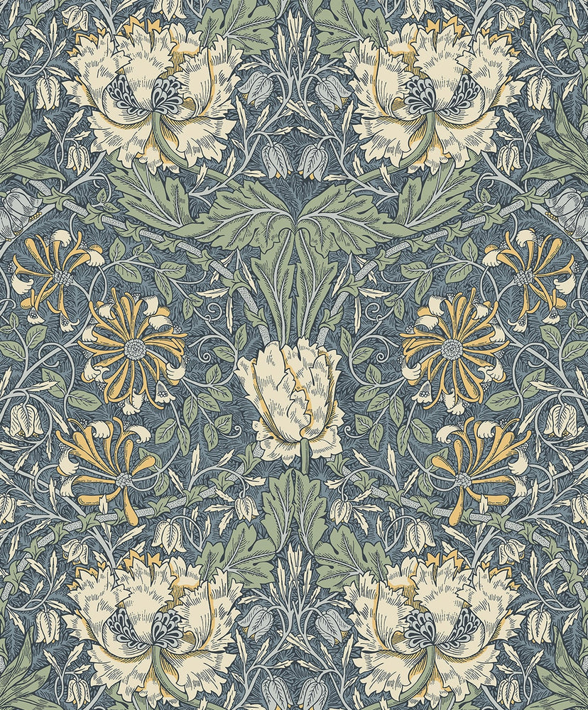 Vintage floral wallpaper ET12602 from the Victorian Garden collection by Seabrook Designs