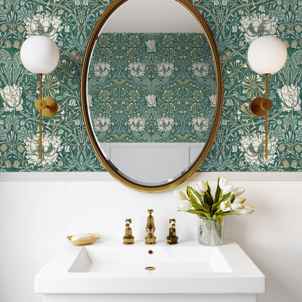 
                  
                    Vintage floral wallpaper bathroom ET12604 from the Victorian Garden collection by Seabrook Designs
                  
                