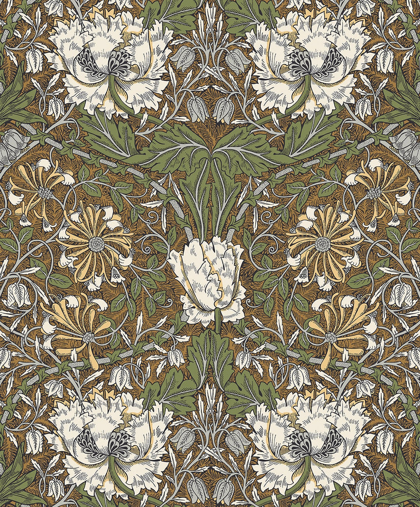 Vintage floral wallpaper ET12606 from the Victorian Garden collection by Seabrook Designs