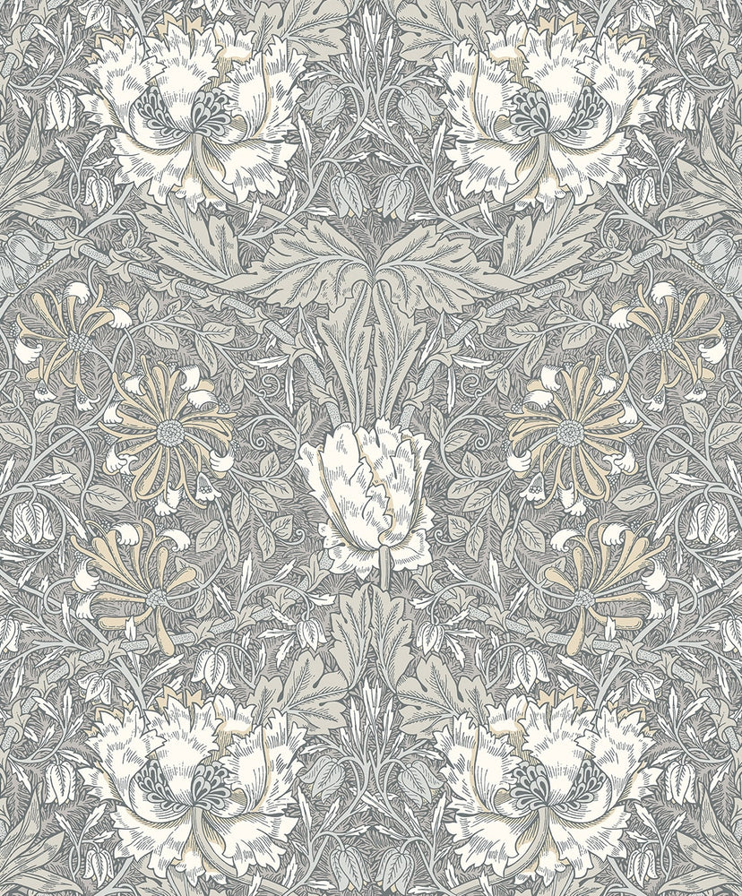Vintage floral wallpaper ET12607 from the Victorian Garden collection by Seabrook Designs