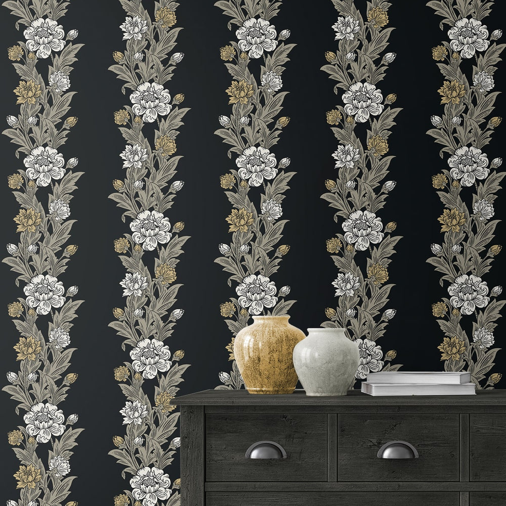 
                  
                    ET12700 floral stripe wallpaper decor from the Legacy Prints collection by Etten Studios
                  
                