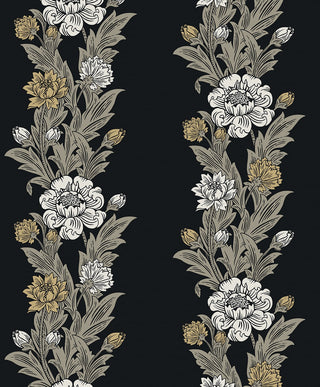 ET12700 floral stripe wallpaper from the Legacy Prints collection by Etten Studios