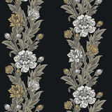 ET12700 floral stripe wallpaper from the Legacy Prints collection by Etten Studios