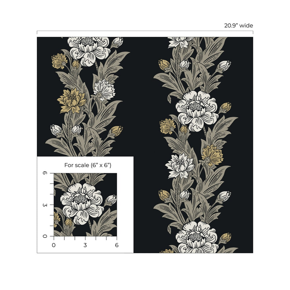 
                  
                    ET12700 floral stripe wallpaper scale from the Legacy Prints collection by Etten Studios
                  
                