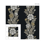 ET12700 floral stripe wallpaper scale from the Legacy Prints collection by Etten Studios