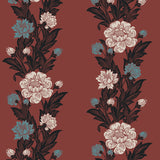 ET12701 floral stripe wallpaper from the Legacy Prints collection by Etten Studios