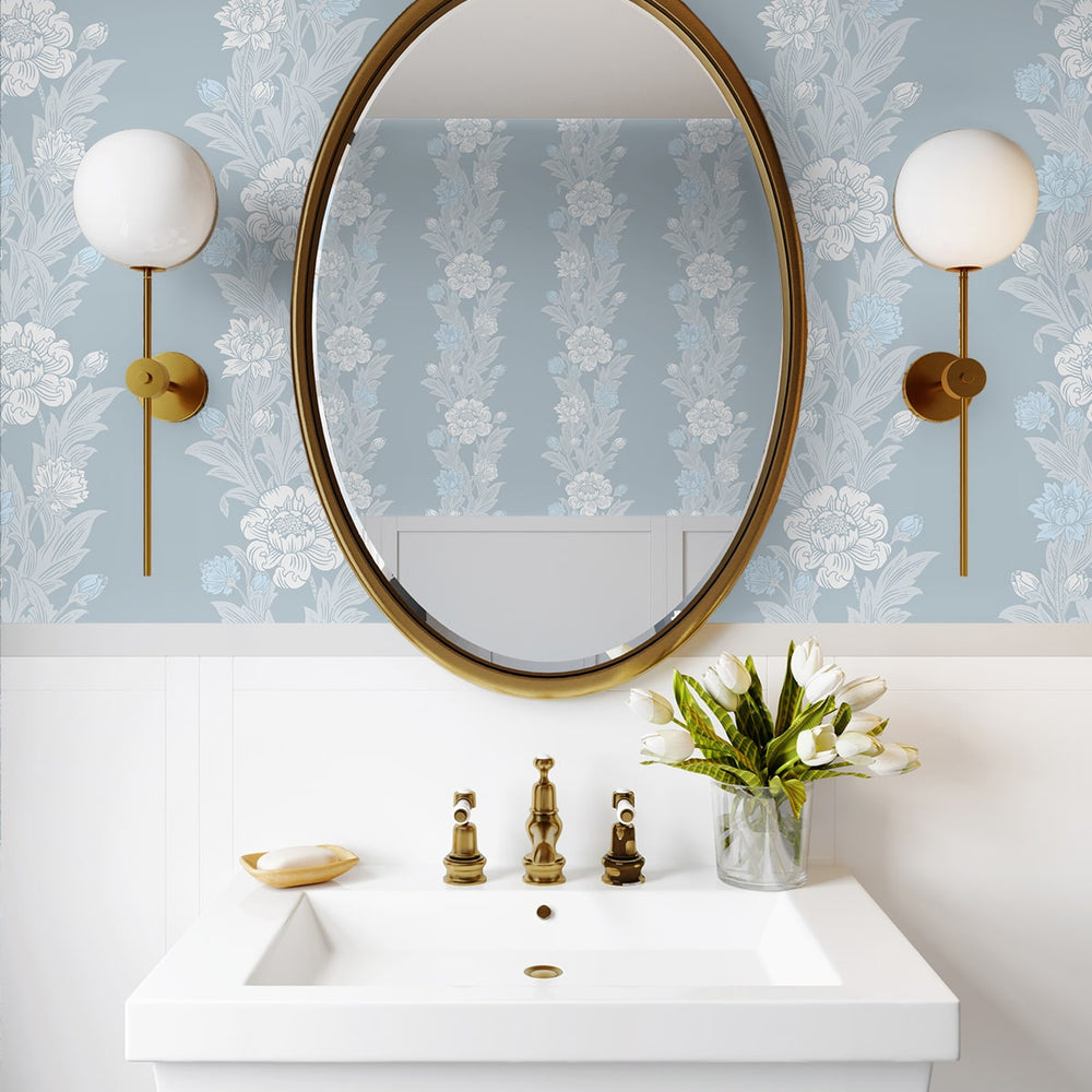 
                  
                    ET12702 floral stripe wallpaper bathroom from the Legacy Prints collection by Etten Studios
                  
                