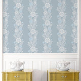 ET12702 floral stripe wallpaper accent from the Legacy Prints collection by Etten Studios