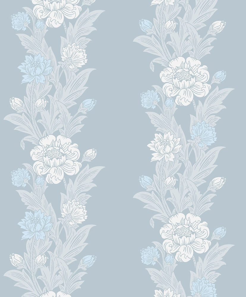 ET12702 floral stripe wallpaper from the Legacy Prints collection by Etten Studios