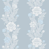 ET12702 floral stripe wallpaper from the Legacy Prints collection by Etten Studios