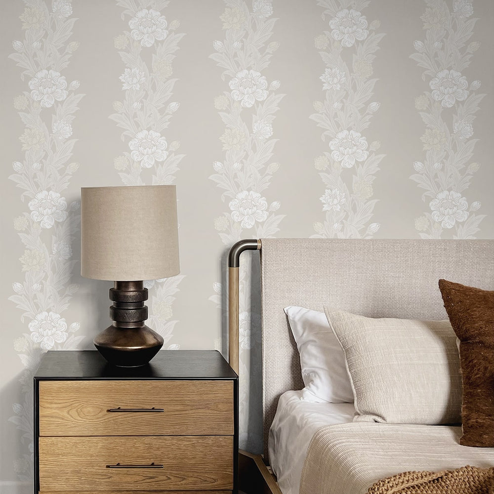 
                  
                    ET12705 floral stripe wallpaper bedroom from the Legacy Prints collection by Etten Studios
                  
                