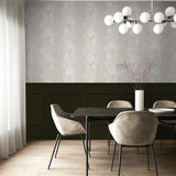 ET12705 floral stripe wallpaper dining room from the Legacy Prints collection by Etten Studios
