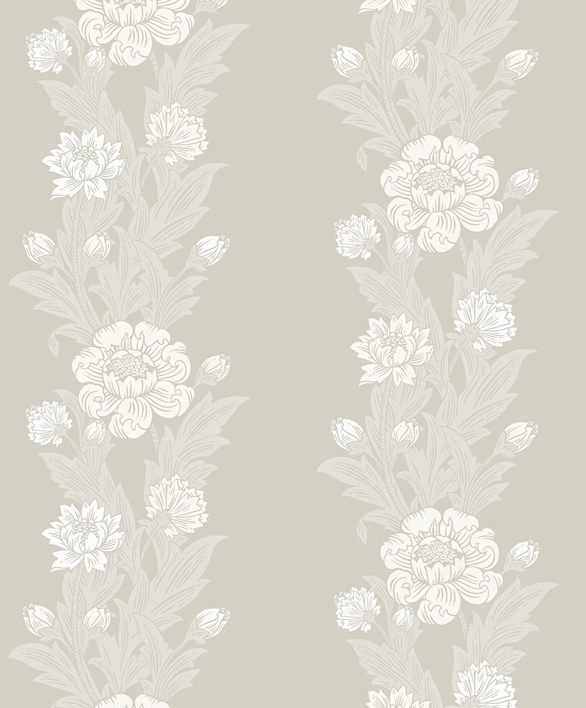 ET12708 floral stripe wallpaper from the Legacy Prints collection by Etten Studios