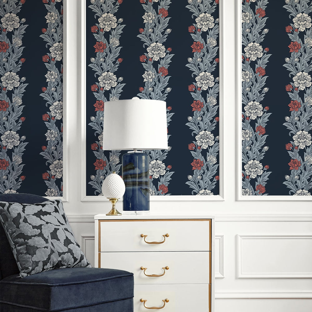 
                  
                    ET12712 floral stripe wallpaper decor from the Legacy Prints collection by Etten Studios
                  
                