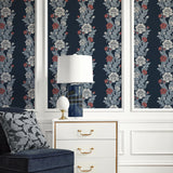 ET12712 floral stripe wallpaper decor from the Legacy Prints collection by Etten Studios