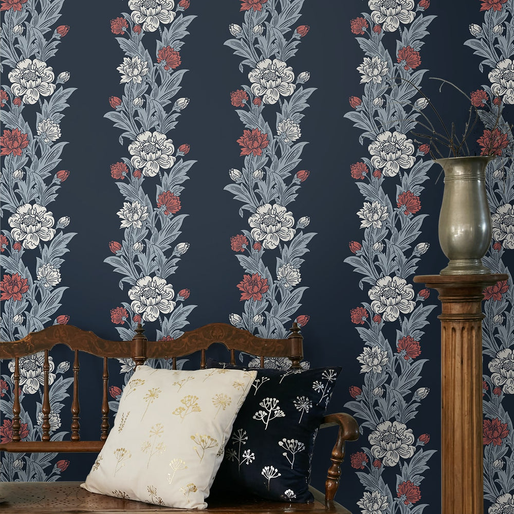 
                  
                    ET12712 floral stripe wallpaper accent from the Legacy Prints collection by Etten Studios
                  
                
