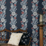 ET12712 floral stripe wallpaper accent from the Legacy Prints collection by Etten Studios