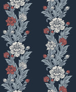ET12712 floral stripe wallpaper from the Legacy Prints collection by Etten Studios